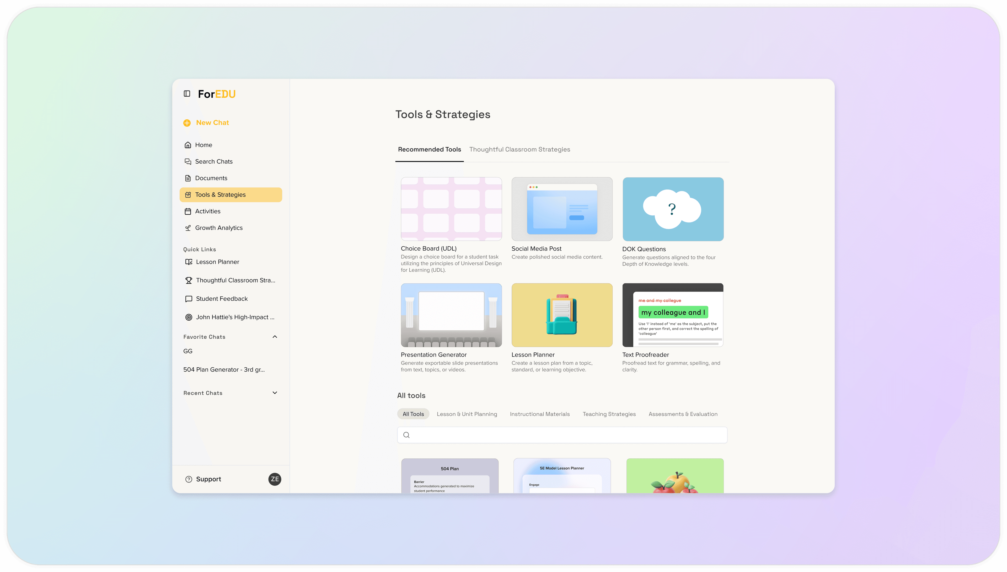 Tools that save time p age of ForEDU
